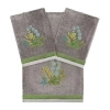Linum Home Textiles Botanica Embellished 3-pc. Bath Towel Set In Gray