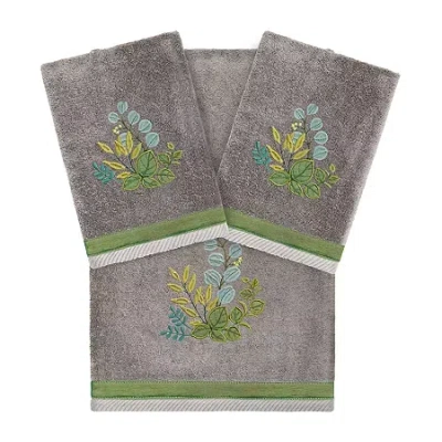 Linum Home Textiles Botanica Embellished 3-pc. Bath Towel Set In Gray
