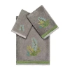 Linum Home Textiles Botanica Embellished 3-pc. Bath Towel Set In Gray