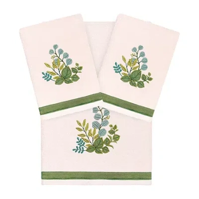 Linum Home Textiles Botanica Embellished 3-pc. Bath Towel Set In Pink