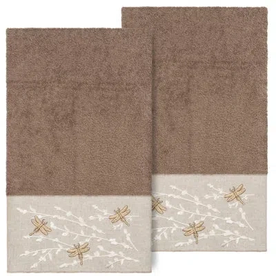 Linum Home Textiles Braelyn 2 Bath Towel Set 2 Piece Turkish Cotton Bath Towel Set In Latte