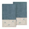 Linum Home Textiles Braelyn 2-pc. Embellished Animal Bath Towel In Blue