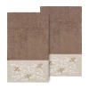 Linum Home Textiles Braelyn 2-pc. Embellished Animal Bath Towel In Brown