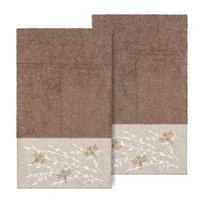 Linum Home Textiles Braelyn 2-pc. Embellished Animal Bath Towel In Brown