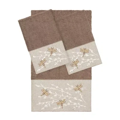 Linum Home Textiles Braelyn 3-pc. Bath Towel Set In Brown