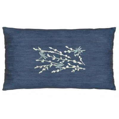 Linum Home Textiles Braelyn Denim Lumbar Pillow Cover 13" X 21"