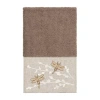 Linum Home Textiles Braelyn Embellished Hand Towel In Brown