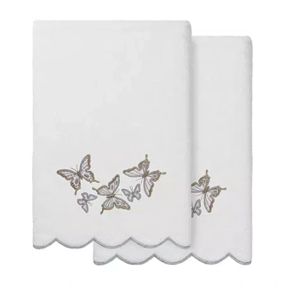Linum Home Textiles Britney Scallop 2-pc. Quick Dry Bath Towel Set In White