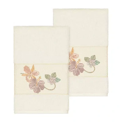 Linum Home Textiles Caroline 2-pc. Embellished Hand Towel In White