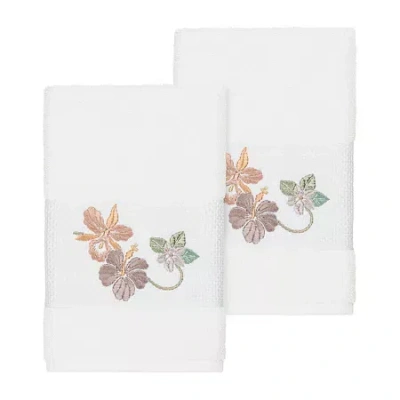 Linum Home Textiles Caroline 2-pc. Embellished Hand Towel In White