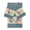Linum Home Textiles Caroline Embellished 3-pc. Bath Towel Set In Blue