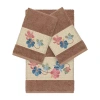 Linum Home Textiles Caroline Embellished 3-pc. Bath Towel Set In Brown