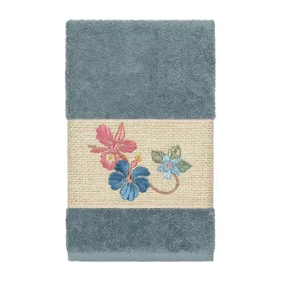 Linum Home Textiles Caroline Embellished Embellished Hand Towel In Blue
