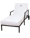 Linum Home Textiles Chaise Lounge Cover-(monogram A-z) In White