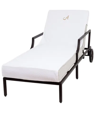 Linum Home Textiles Chaise Lounge Cover-(monogram A-z) In White