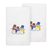Linum Home Textiles Christmas 2-pc. Embellished Hand Towel In White