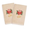 Linum Home Textiles Christmas Bells Embroidered 2-pc. Hand Towel In Neutral