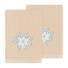 Linum Home Textiles Christmas Blossom Embroidered 2-pc. Hand Towel In Sand