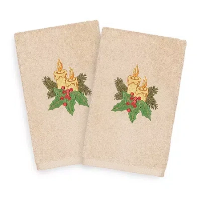Linum Home Textiles Christmas Candles 2-pc. Hand Towel In Sand