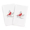 Linum Home Textiles Christmas Cardinal 2-pc. Hand Towel In White
