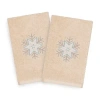 Linum Home Textiles Christmas Crystal Embroidered 2-pc. Hand Towel In Neutral