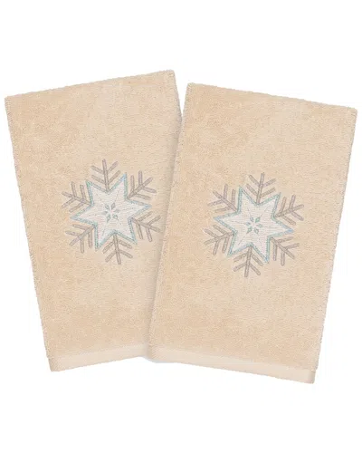 Linum Home Textiles Christmas Crystal Sand Hand Towels (set Of 2)