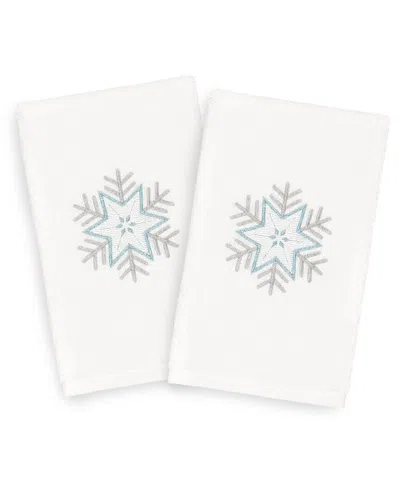 Linum Home Textiles Christmas Crystal White Hand Towels (set Of 2)