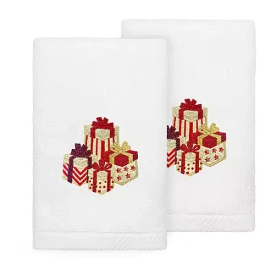 Linum Home Textiles Christmas Gifts 2-pc. Embellished Hand Towel In Sand