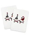Linum Home Textiles Christmas Gnomes Embroidered 2-pc. Hand Towel In White