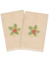 Linum Home Textiles Christmas Holly Bunch Sand Hand Towels (set Of 2)