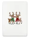Linum Home Textiles Christmas Kisses - Embroidered Luxury Turkish Cotton Hand Towel In White