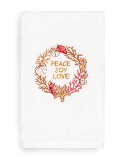 Linum Home Textiles Christmas Peace Hand Towel In White