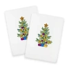Linum Home Textiles Christmas Presents Embroidered 2-pc. Hand Towel In White
