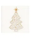 Linum Home Textiles Christmas Scroll Tree White Hand Towels (set Of 2)