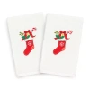 Linum Home Textiles Christmas Stocking 2-pc. Hand Towel In White