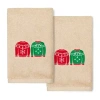 Linum Home Textiles Christmas Sweaters Embroidered 2-pc. Hand Towel In Neutral