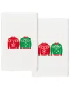 Linum Home Textiles Christmas Sweaters White Hand Towels (set Of 2)