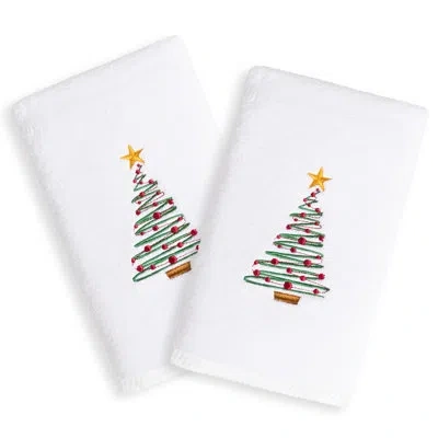 Linum Home Textiles Christmas Tree Luxury 2 Piece Turkish Cotton Hand Towel Set