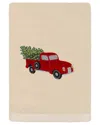 Linum Home Textiles Christmas Truck - Embroidered Luxury Turkish Cotton Hand Towel In Beige