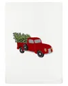 Linum Home Textiles Christmas Truck - Embroidered Luxury Turkish Cotton Hand Towel In White