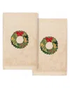 Linum Home Textiles Christmas Wreath Sand Hand Towels (set Of 2)