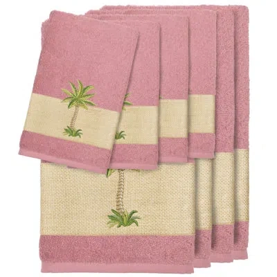 Linum Home Textiles Colton 8 Piece 100% Premium Turkish Cotton Towel Set In Tea Rose