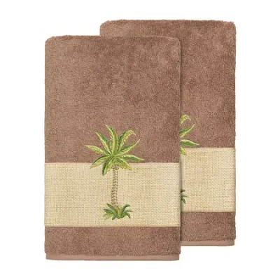 Linum Home Textiles Colton Embellished 2-pc. Bath Towel Set In Brown