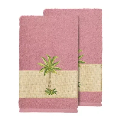Linum Home Textiles Colton Embellished 2-pc. Bath Towel Set In Pink