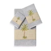 Linum Home Textiles Colton Embellished 3-pc. Bath Towel Set In Blue