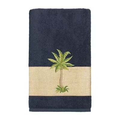 Linum Home Textiles Colton Embellished Bath Towel Set In Blue