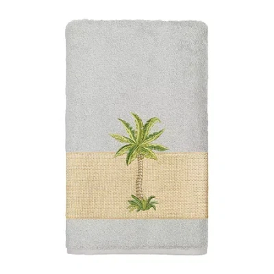 Linum Home Textiles Colton Embellished Bath Towel Set In Gray