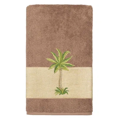 Linum Home Textiles Colton Embellished Turkish Cotton Bath Towel In Latte