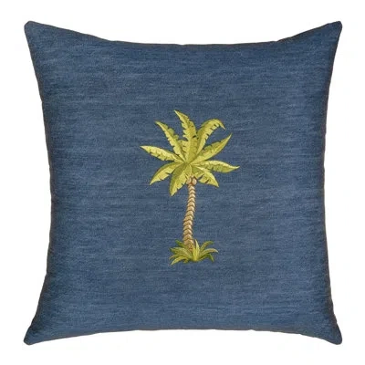 Linum Home Textiles Colton Pillow Cover Decorative Square Cotton Pillow Cover In Denim Blue