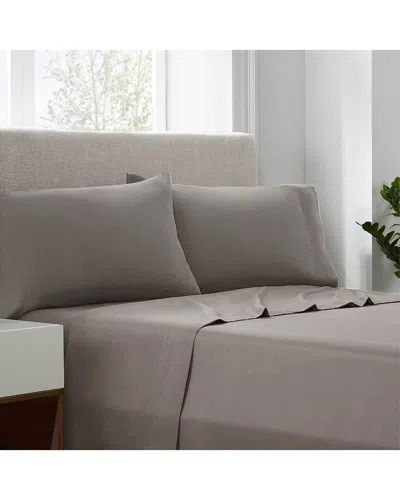 Linum Home Textiles Cotton 400tc Solid Sateen Sheet Set In Gray